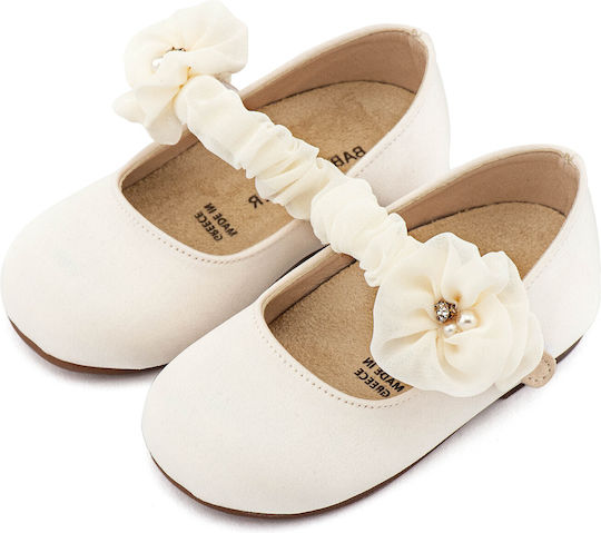 Babywalker Ecru Baptism Leather Pumps