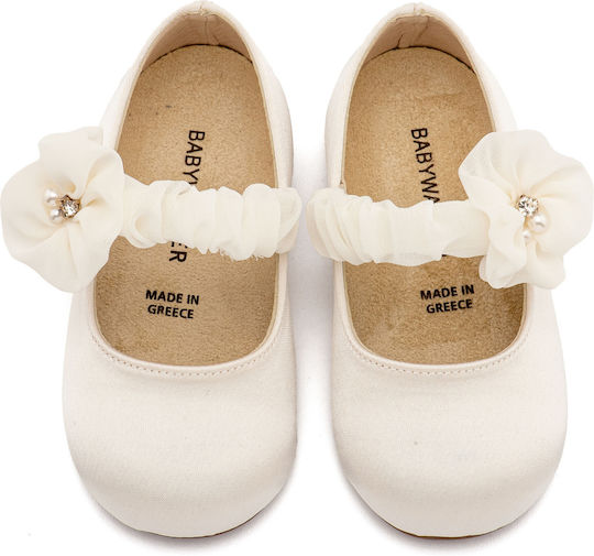 Babywalker Ecru Baptism Leather Pumps