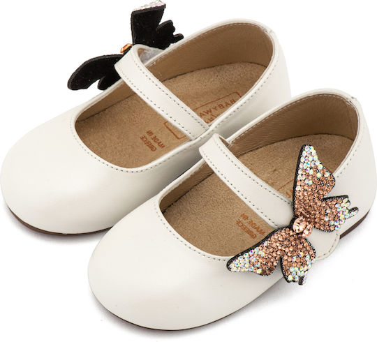 Babywalker Βαπτιστικές Δερμάτινες Μπαλαρίνες Εκρού