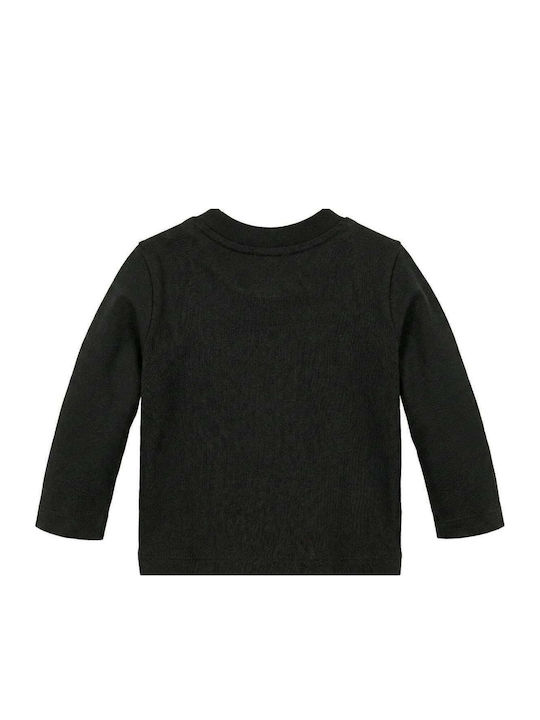 Kinderhemd Langarm Schwarz Monogram