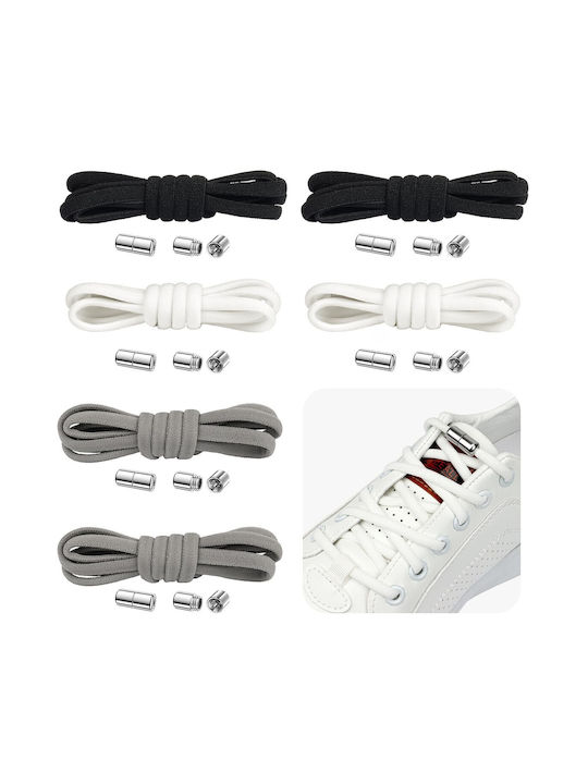 Shoelaces Shoes No-tie Set 6 Pairs Elastic Capsules 105 Cm