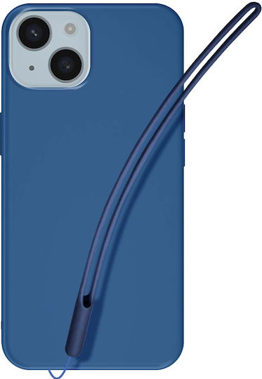 Jaym Silikon Handyhülle iPhone 15 Plus Nackenriemen Handgelenkriemen Blaue