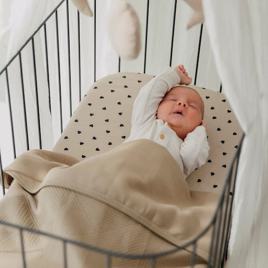 Meyco Baby Sheet Crib Flannel Fitted Beige 70x140cm