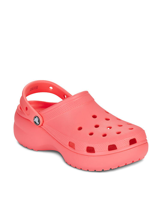 Crocs Classic Platform Clog Γυναικεία Σαμπό Ροζ