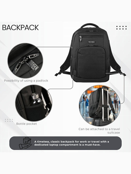 Мъжка Раница Laptop Backpack Travel Office Многофункционална Водоустойчива Уплътнена Черна As-03-bl