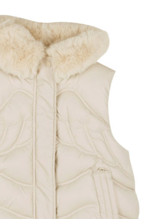 Kids' Casual Jacket Sleeveless with Hood Beige