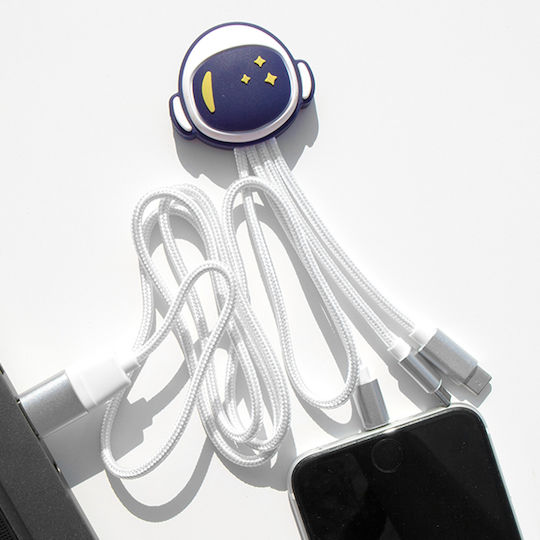 Yello Koko 5-in-1 Andy Xxl USB A C Micro-USB USB C Lightning Kabel 1m Astro Weiß
