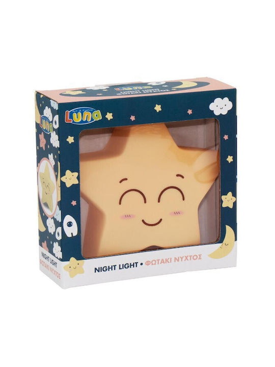 Luna Kids Decorative Lamp Star Yellow 14x5x14εκ.