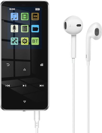 Avizar Talking Mp3 Player 16 Gb Music Videos Bluetooth 20 Hours Battery Life Silver