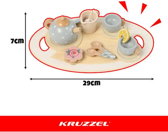 Kruzzel Παιχνίδι Σετ Τσαγιού από Ξύλο