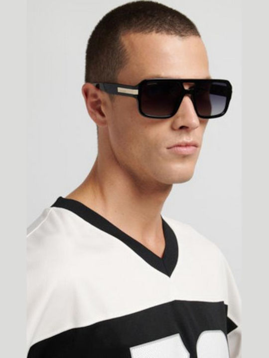 Dsquared2 Unisex Sunglasses With Black Horn-Rimmed Frame And Black Lens D2 0197/S 807