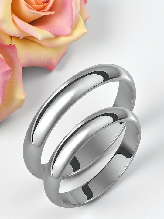 Valauro Wedding Rings White Gold 9K 3.50mm