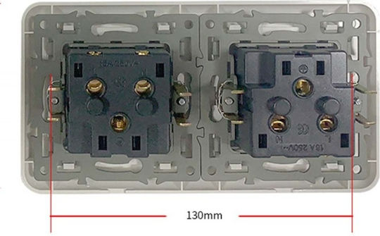 Doppelter Gemauert Stromsteckdose WLAN Schwarz 1Stück
