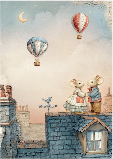 Set 6 Hârtie de Orez Decupaj Stamperia 21x29cm A4 Family