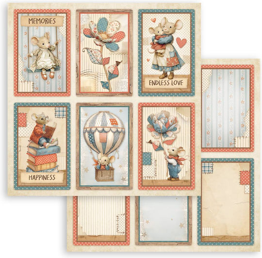 Хартиени Скрапбукинг Артикули 10 Бройки 20.3×20.3см Stamperia Family