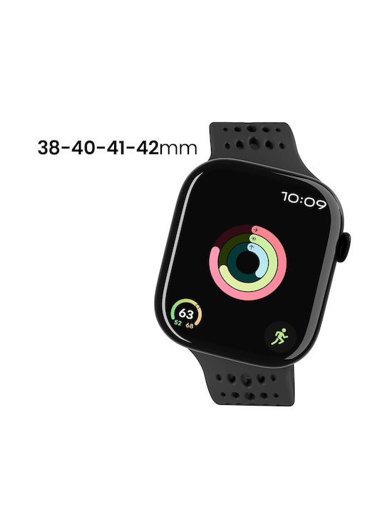 Decoded Ares O Band Apple Watch 38 To 42mm In Silicone Black
