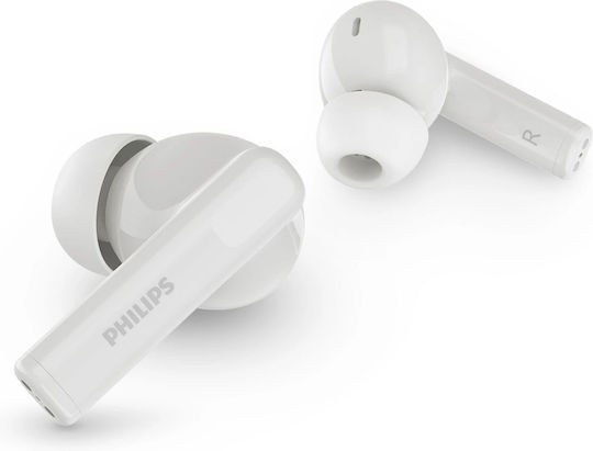 Philips TAT2520WT In-ear Bluetooth Handsfree Ακουστικά με Αντοχή στον Ιδρώτα και Θήκη Φόρτισης Λευκά