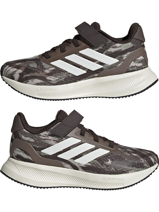 Runfalcon 5 El C Kids Sports Shoes Running with Hoop & Loop Closure Brown