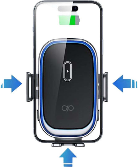 Force Power Стойка За Автомобил 15w Безжично Зареждане С Регулируемо Здраво Рамо Черна