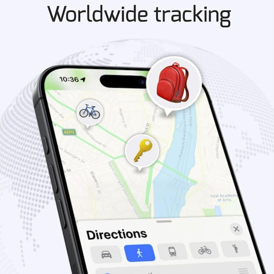Swissten Find Tag Compatible with Apple Find My Black