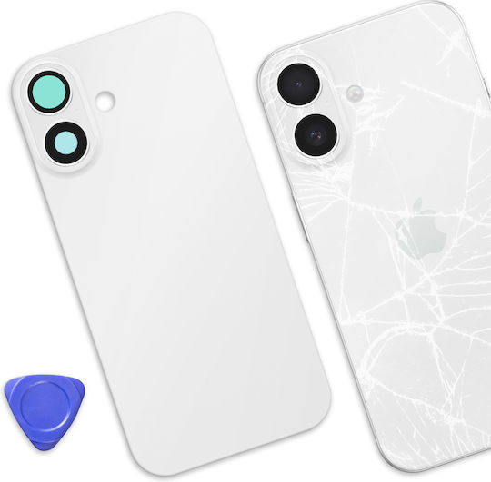 Avizar Ersatzabdeckung Für iPhone 16 Mit Integrierter Klebefläche Weiß