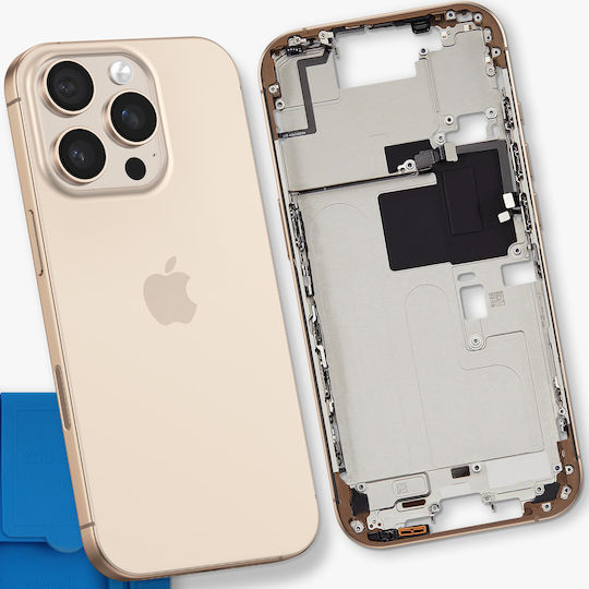 Clappio Zentrale Chassis Kompatibles iPhone 16 Pro Präzise Sicherer Sitz Gold