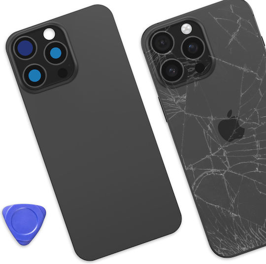 Avizar Replacement Back Cover Iphone 16 Pro Max Integrated Adhesive Black