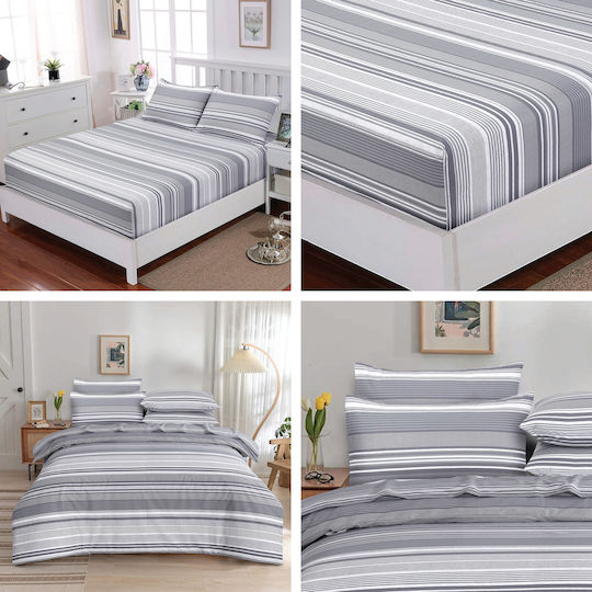Casa Colori Duvet Cover Cotton Single 160x240 Stripes