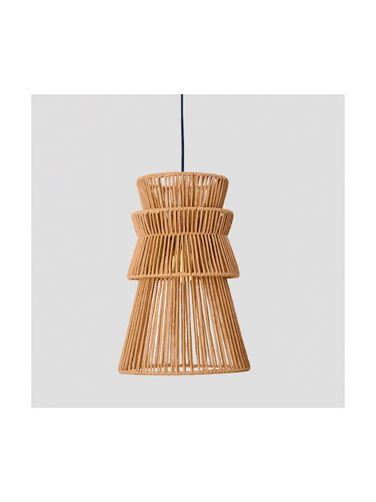 InTheBox Cleo Κρεμαστό Φωτιστικό Καφέ με Σχοινί 26.5x38.5εκ.