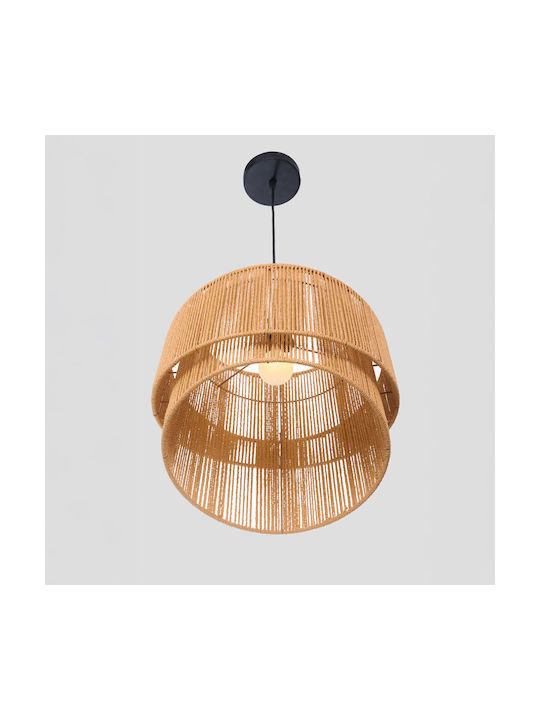 InTheBox Zia Κρεμαστό Φωτιστικό Καφέ Boho με Σχοινί 39x35εκ.