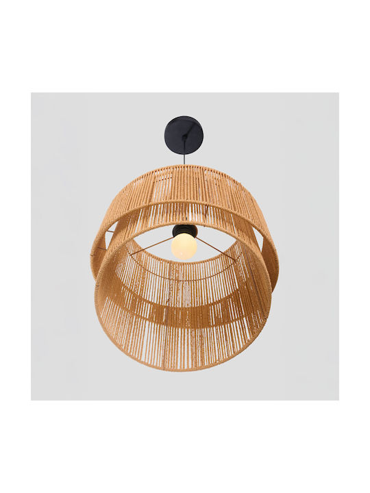 InTheBox Zia Κρεμαστό Φωτιστικό Καφέ Boho με Σχοινί 39x35εκ.