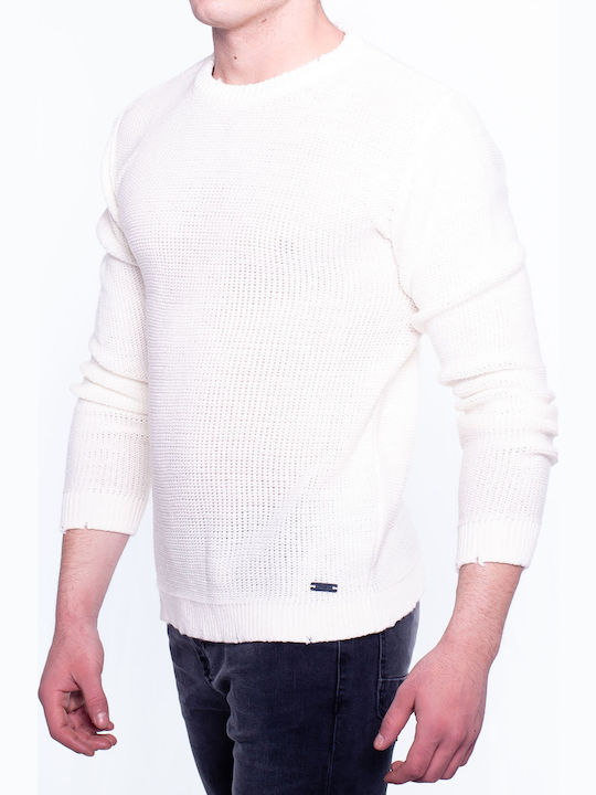 Langarm-Pullover Weiß