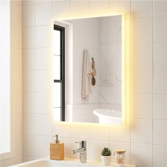 Costway BA8425 Ορθογώνιος Led Αφής 50x50cm Λευκός