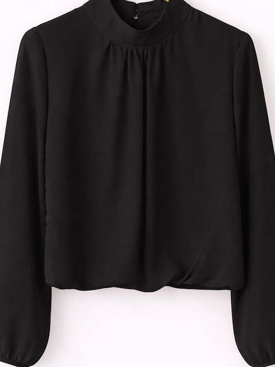 Bluza Damă Mânecă Lungă Neagră