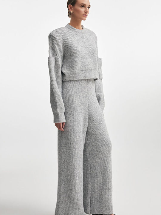 Damen Kurz Pullover Grey