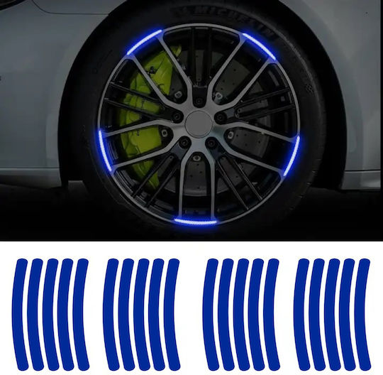 Satz von 20 reflektierenden Elementen "Radlauf" Autos Fahrräder Motorräder Quads Roller Blaue Farbe
