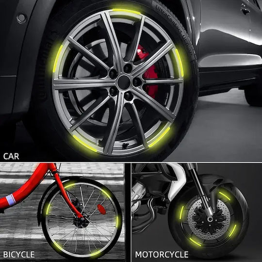 Satz von 20 reflektierenden Elementen "Radlauf" Autos Fahrräder Motorräder Quads Roller Blaue Farbe