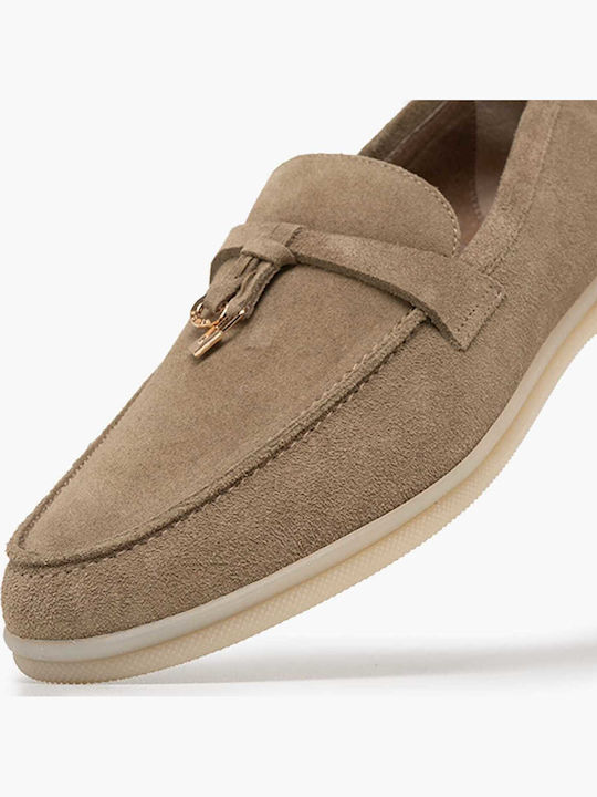 Δερμάτινα Γυναικεία Loafers σε Πράσινο Χρώμα