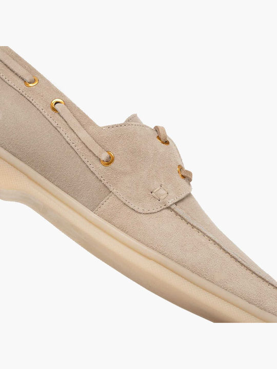 Leather Women's Boat Shoes in Brown Color
