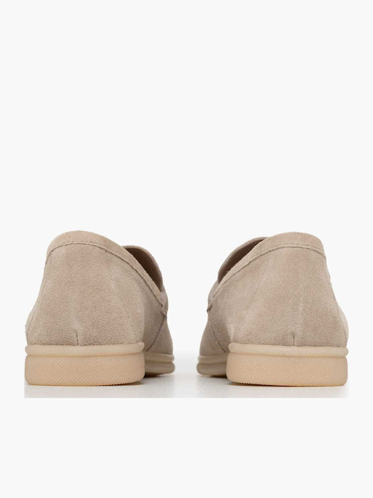 Leather Women's Loafers in Brown Color
