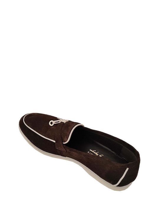 Komis & Komis Leather Women's Loafers in Brown Color