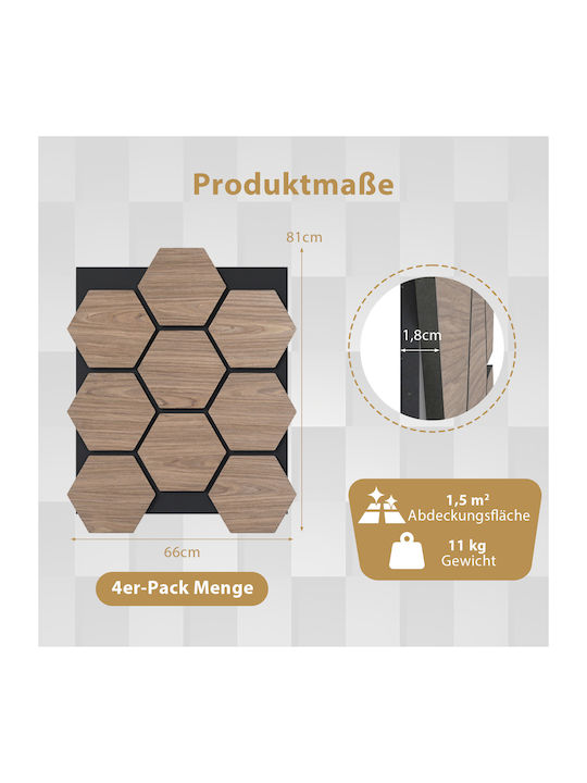 3D Πάνελ Τοίχου από MDF με Κόλλα Μπεζ 81x66εκ. 4τμχ