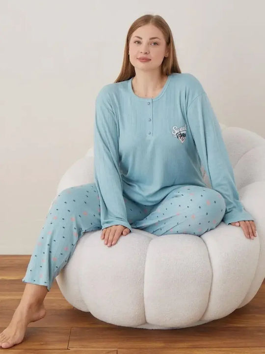 Lindros Winter Damen Pyjama-Set Mint