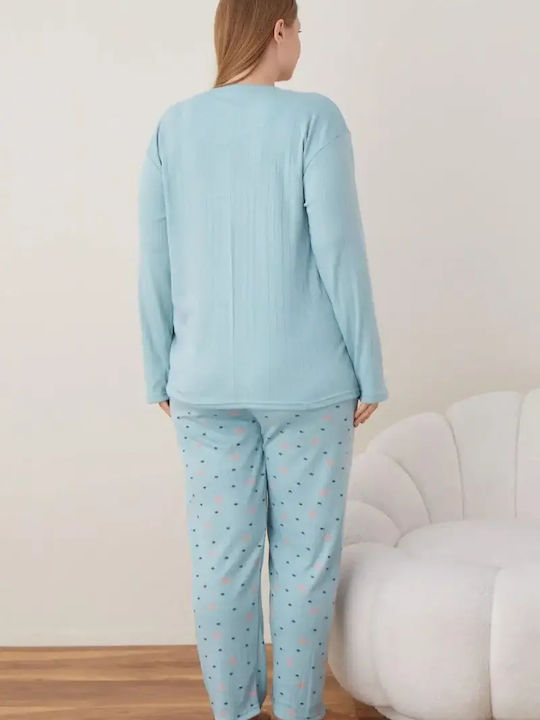 Lindros Winter Damen Pyjama-Set Mint