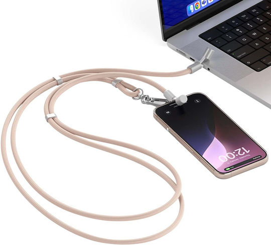 Satechi Neck Strap Usb-c Cable Series Lanyard Onthego Fast Charging Pink