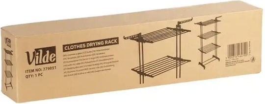 Vilde Folding Floor Clothes Drying Rack Metallic with Wheels 78x64cm