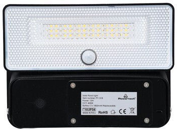 Powertech Solar Light 12W 1600lm Natural White 4000K with Motion Sensor and Photocell IP54 18.36cmx13.9cmcm