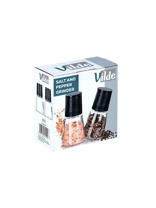 Vilde Set Manual Spice Mills Made of Glass 13.3cm 2 Pieces