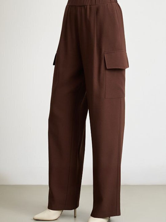 Femei Brown Set cu Talie înaltă Pantaloni cu elastic