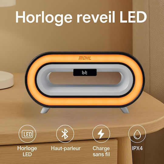 Tischuhr Digital LED Mit Wecker & Kabelloses Aufladen EDC2ED3